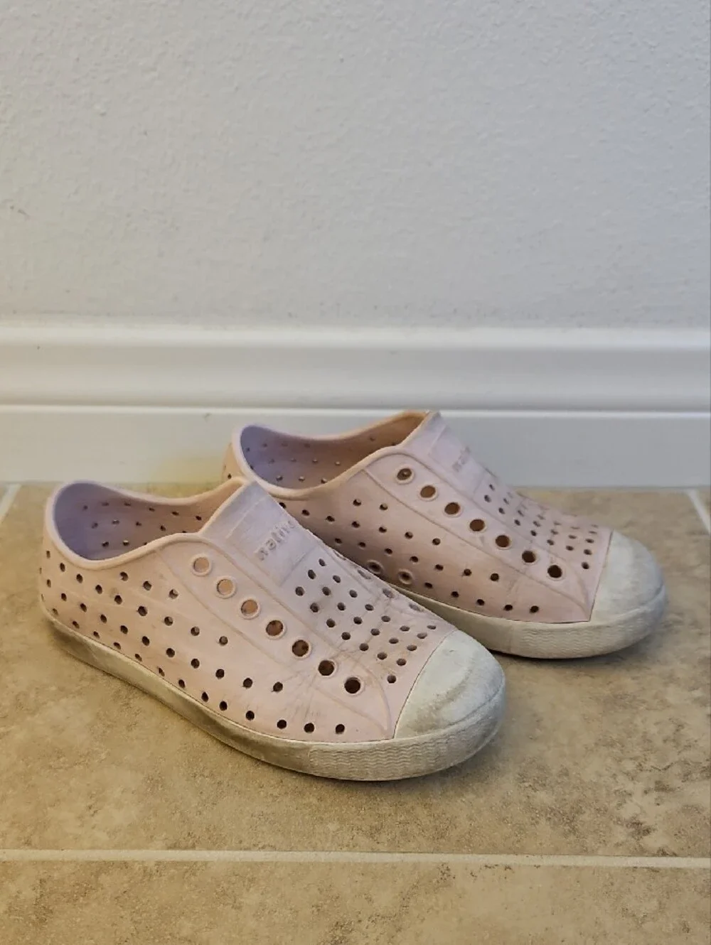 Native Kids Water Shoes in Milk Pink Slip-On